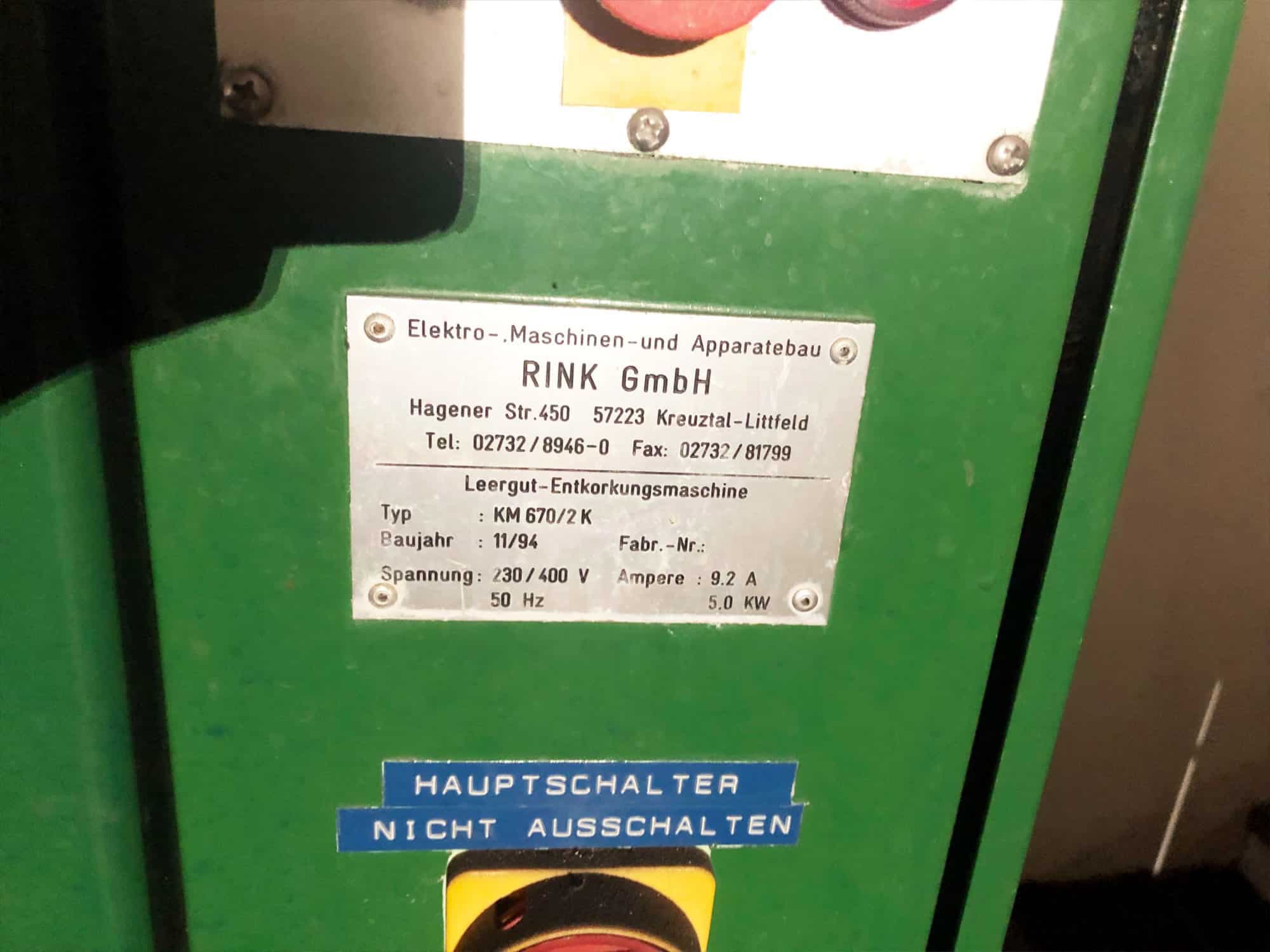 Tabliczka znamionowa lodowiska KM 670/2K